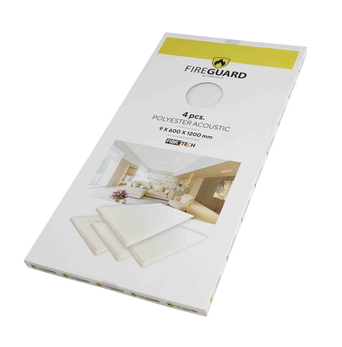 Akustikplatta FireGuard Vit 4-pack FibroTech